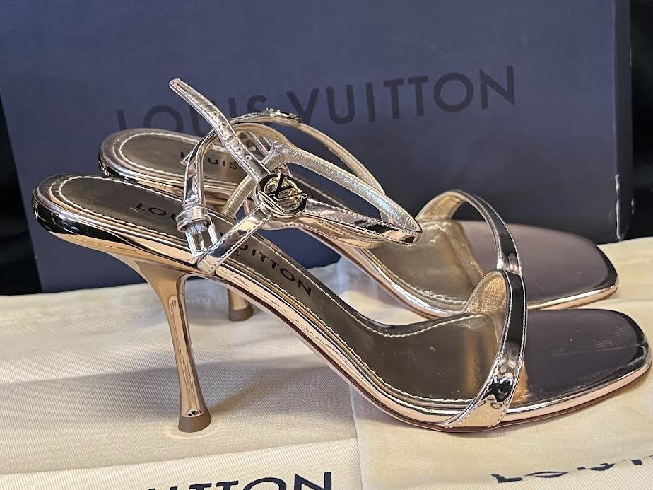 Louis Vuitton 6AM Sandal Size 38 (us 8) 1AGWYQ Gold Metallic Leather Heels (view 6)