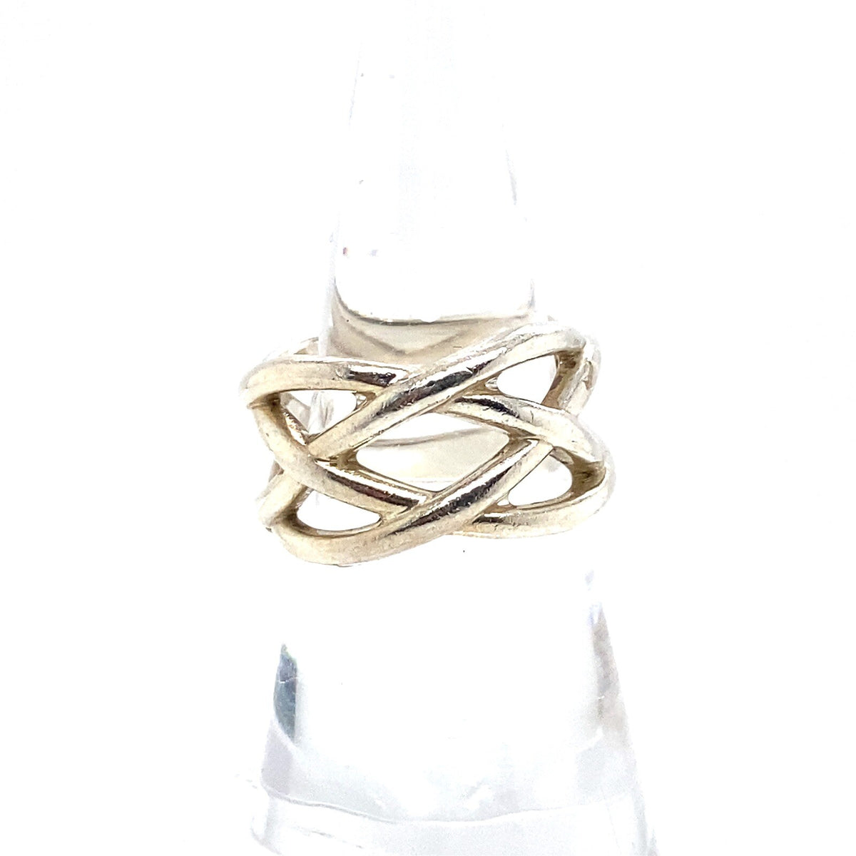 Tiffany & Co silver 925 ring open woven work, no stones size 7.25 (view 2)