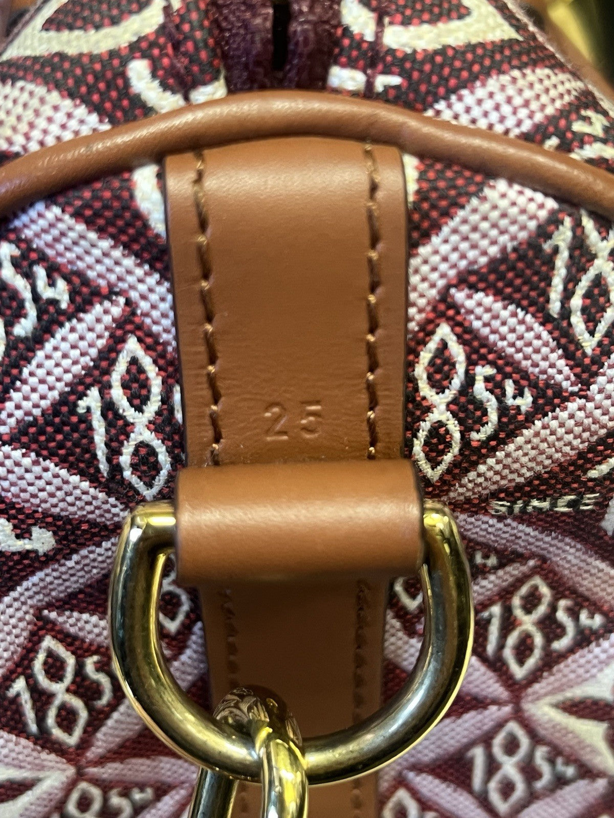 Louis Vuitton Speedy Bandouliere 25 Burgundy Jacquard 1854 Limited Edition (view 12)