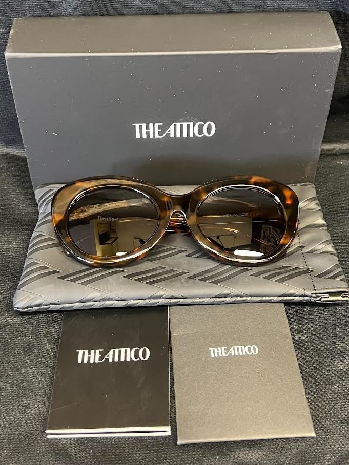 The Attico x Linda Farrow Agnes Sunglasses Tortoise ATTICO44C2SUN 53-21-140mm (view 4)