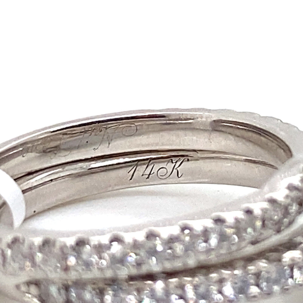 1.11ctw Neil Lane 14k White Gold Diamond Engagement Ring Wedding Band Set 6.25 (view 4)