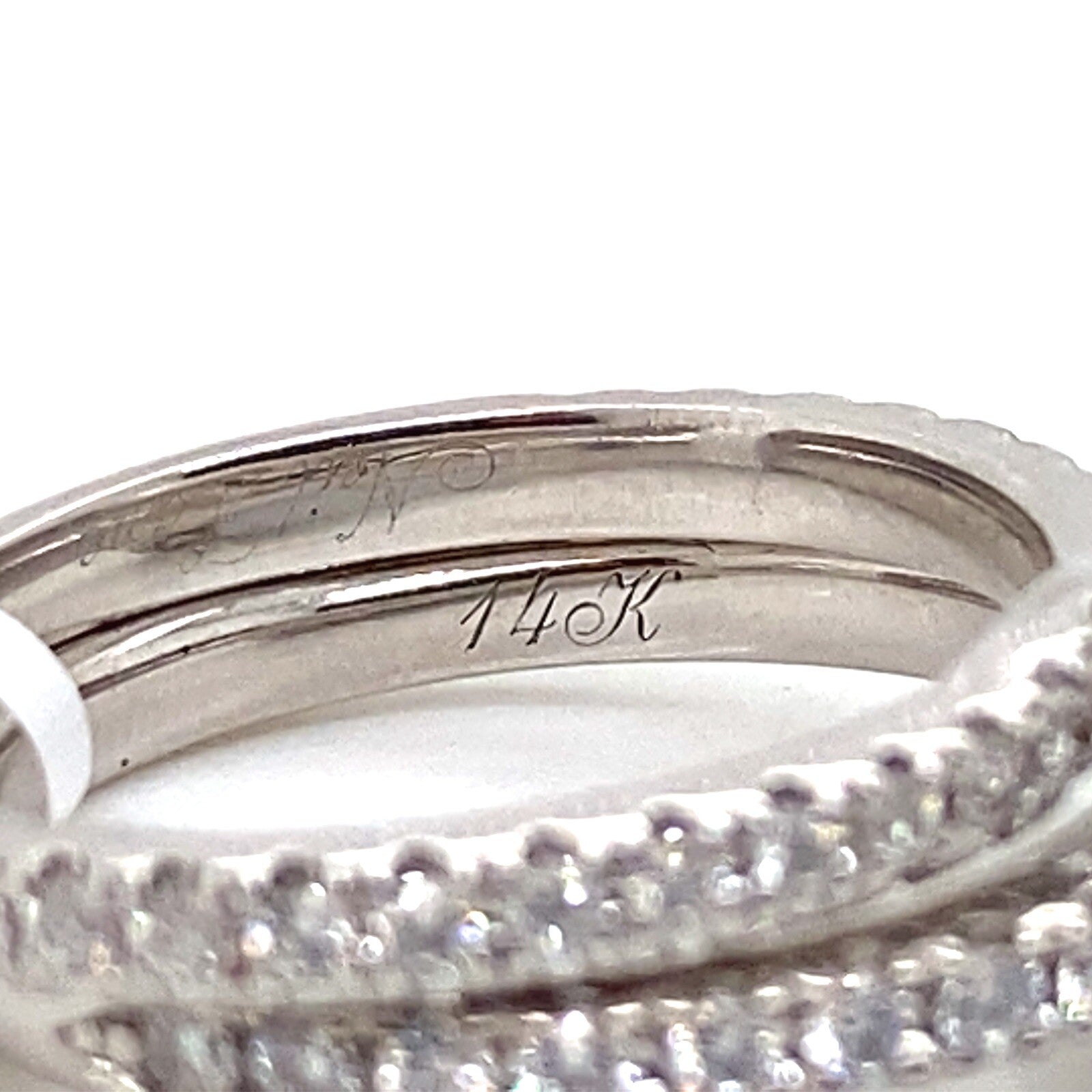 1.11ctw Neil Lane 14k White Gold Diamond Engagement Ring Wedding Band Set 6.25 — view 4