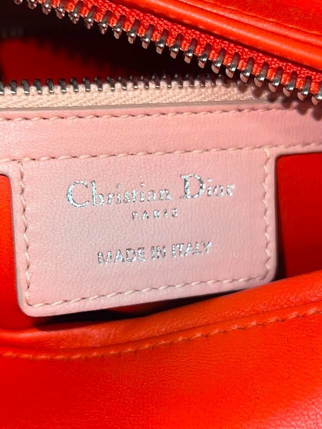Christian Dior Tri Color Lady Dior Medium Top Handle Bag W Removable Strap (view 12)