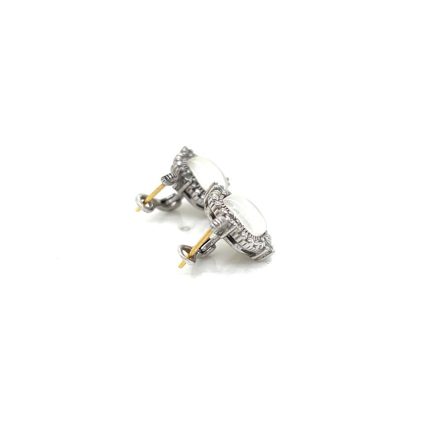 Judith Ripka Silver 925 Earrings 18K Gold Post (view 3)