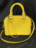 Louis Vuitton Alma BB Yellow Leather Top Handle Bag Removable Shoulder Strap (view 1)