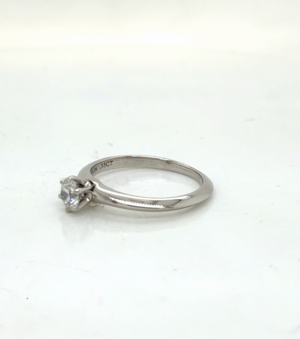 Tiffany & Co. 0.33ct Round Brilliant Diamond Solitaire Engagement Ring Size 4.5 (view 10)