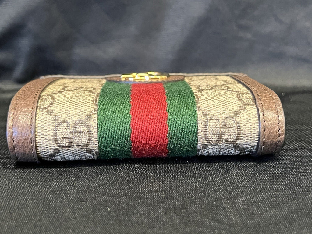 GUCCI OPHIDIA GG SUPREME CANVAS AND LEATHER COMPACT WALLET5