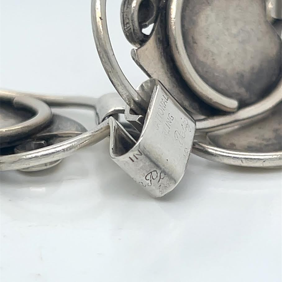Alphonse Lapaglia Designed Sterling Silver Leaf Bracelet Vintage 7.5 in (view 3)