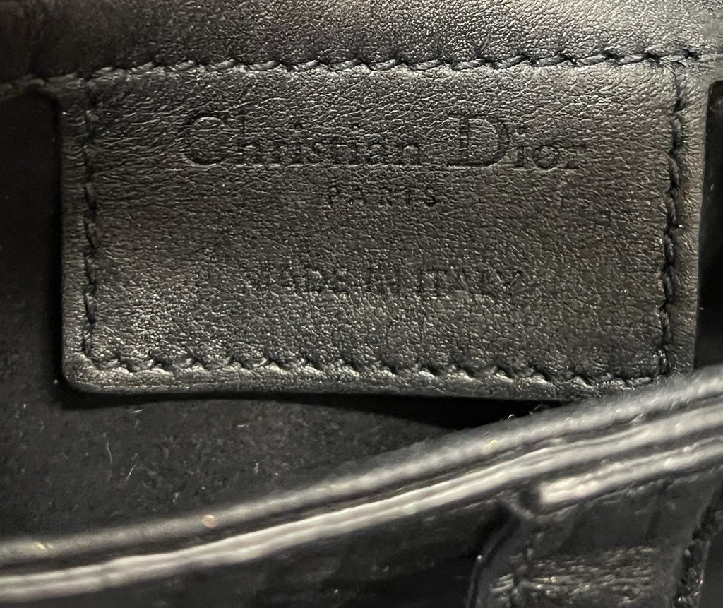 CHRISTIAN DIOR BLACK OBLIQUE EMBOSSED CALFSKIN SADDLE BAG — view 9