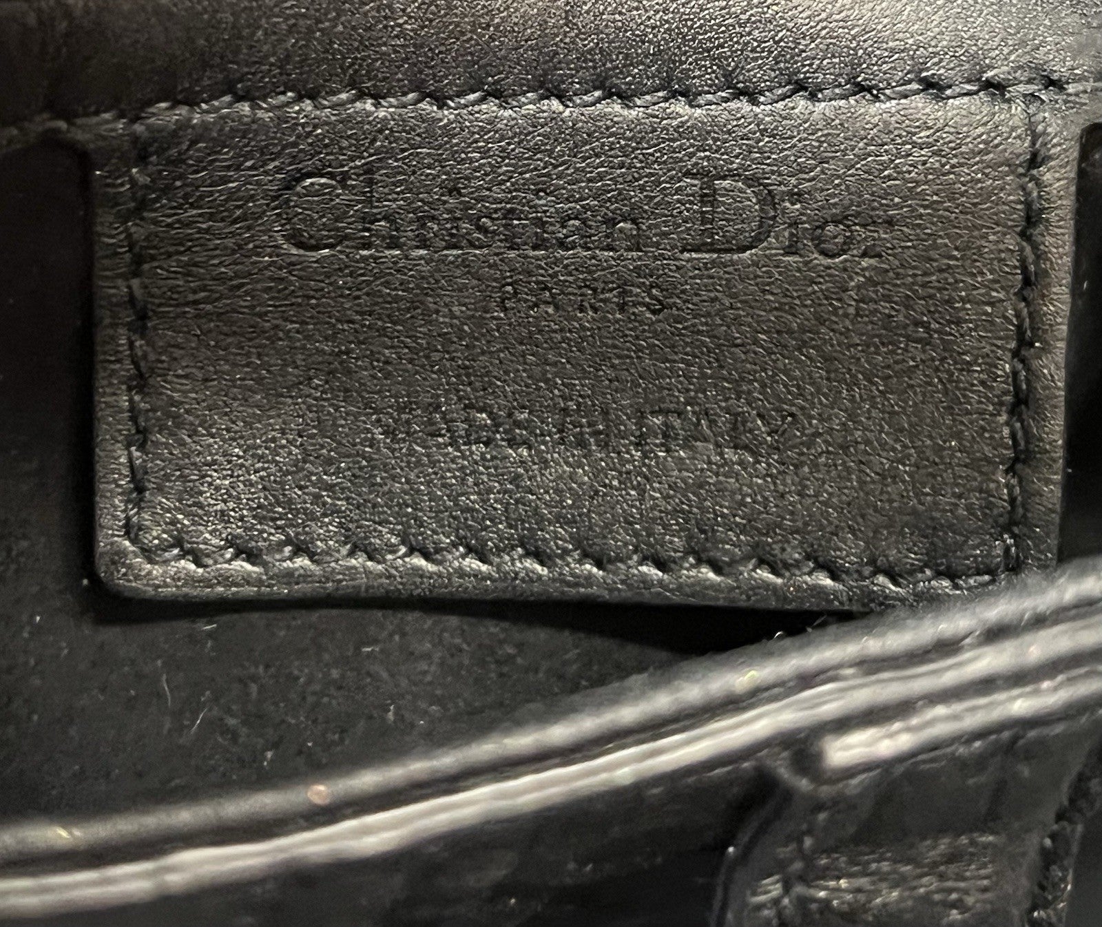 CHRISTIAN DIOR BLACK OBLIQUE EMBOSSED CALFSKIN SADDLE BAG — view 9