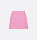 CHRISTIAN DIOR MINISKIRT HYDRANGEA PINK WOOL/COTTON BOULCE BLEND SIZE 34/ US 00