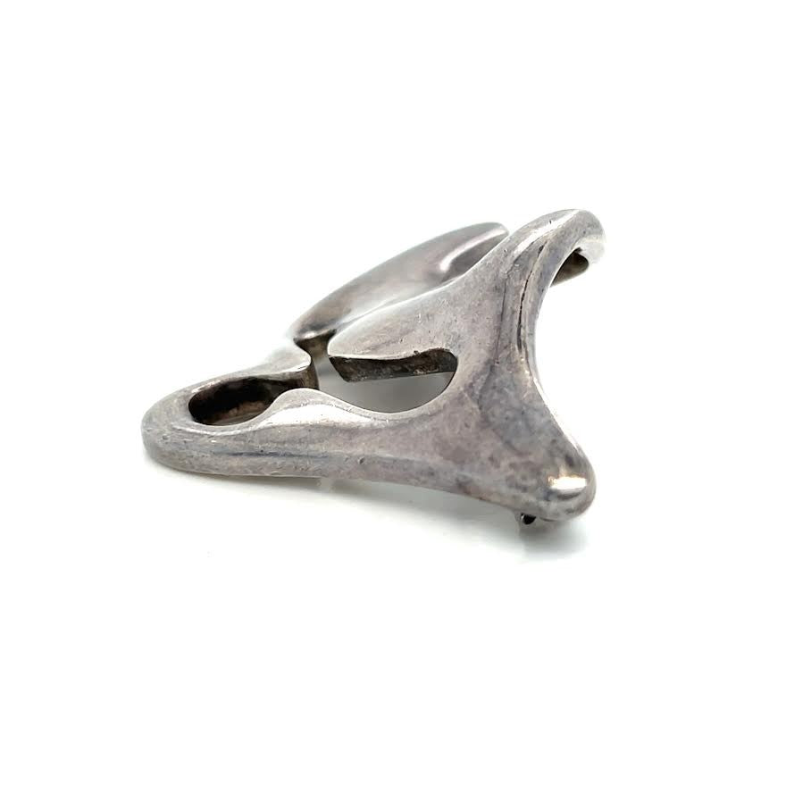 GEORG JENSEN AMOEBA BROOCH STERLING SILVER 925 VINTAGE DENMARK 322 STAMP 1950s — view 4