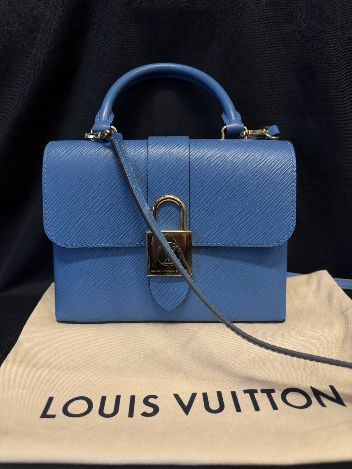Louis Vuitton Locky BB Epi Leather Blue Top Handle Bag & Removable Strap (view 1)