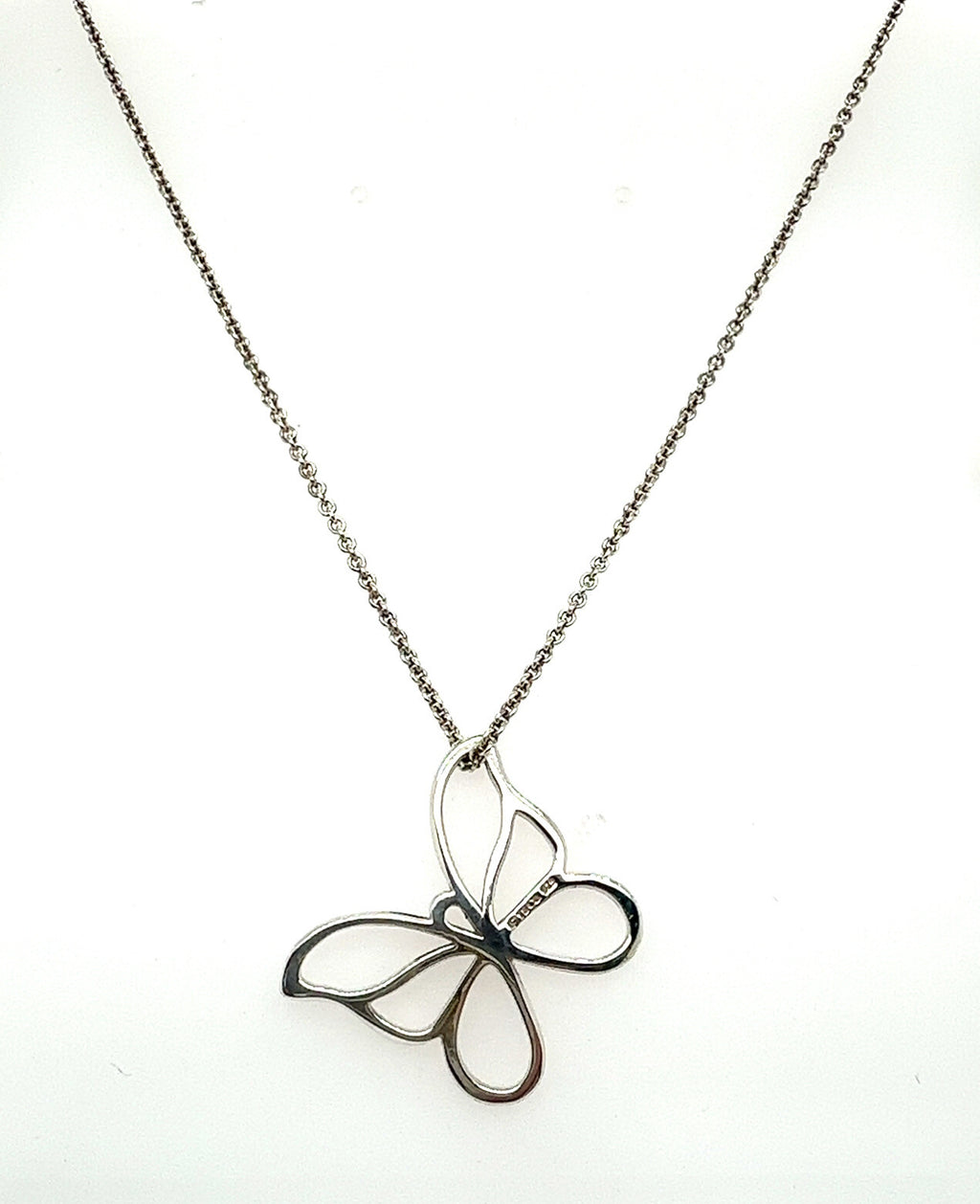 Tiffany & Co. Sterling Silver Butterlfy Pendant Necklace 16" (view 1)