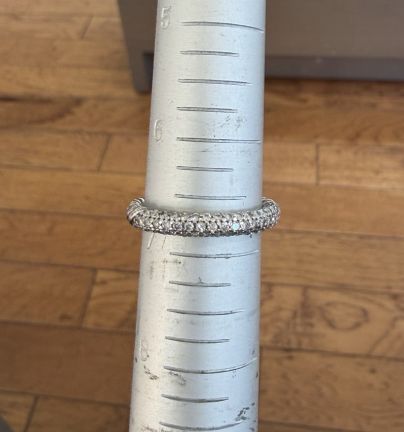 David Yurman Petite Pave Ring Sterling Silver 0.39ctwa Diamonds 3mm Size 6.75 — view 11