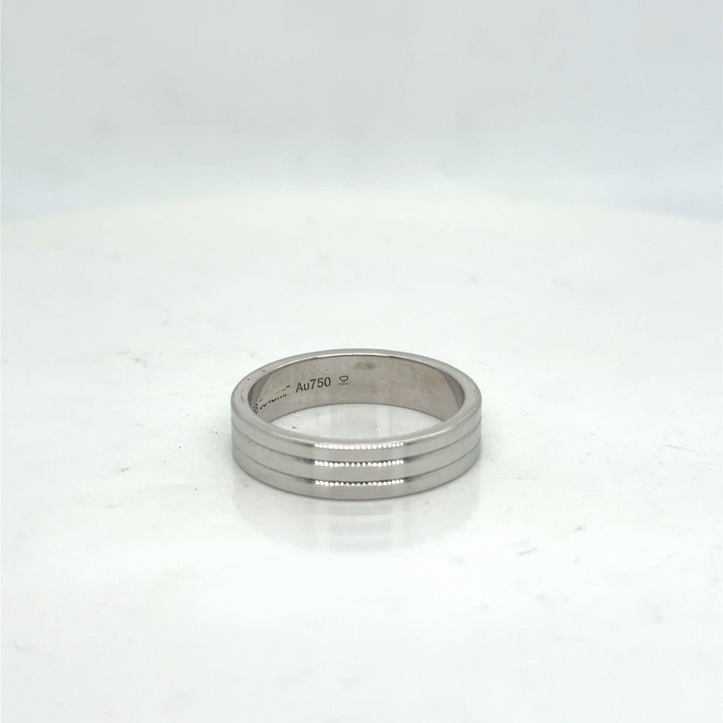 Cartier Vendome Louis Wedding Band Ring 18k White Gold Au 750 Size 56 (US 7.5) (view 3)
