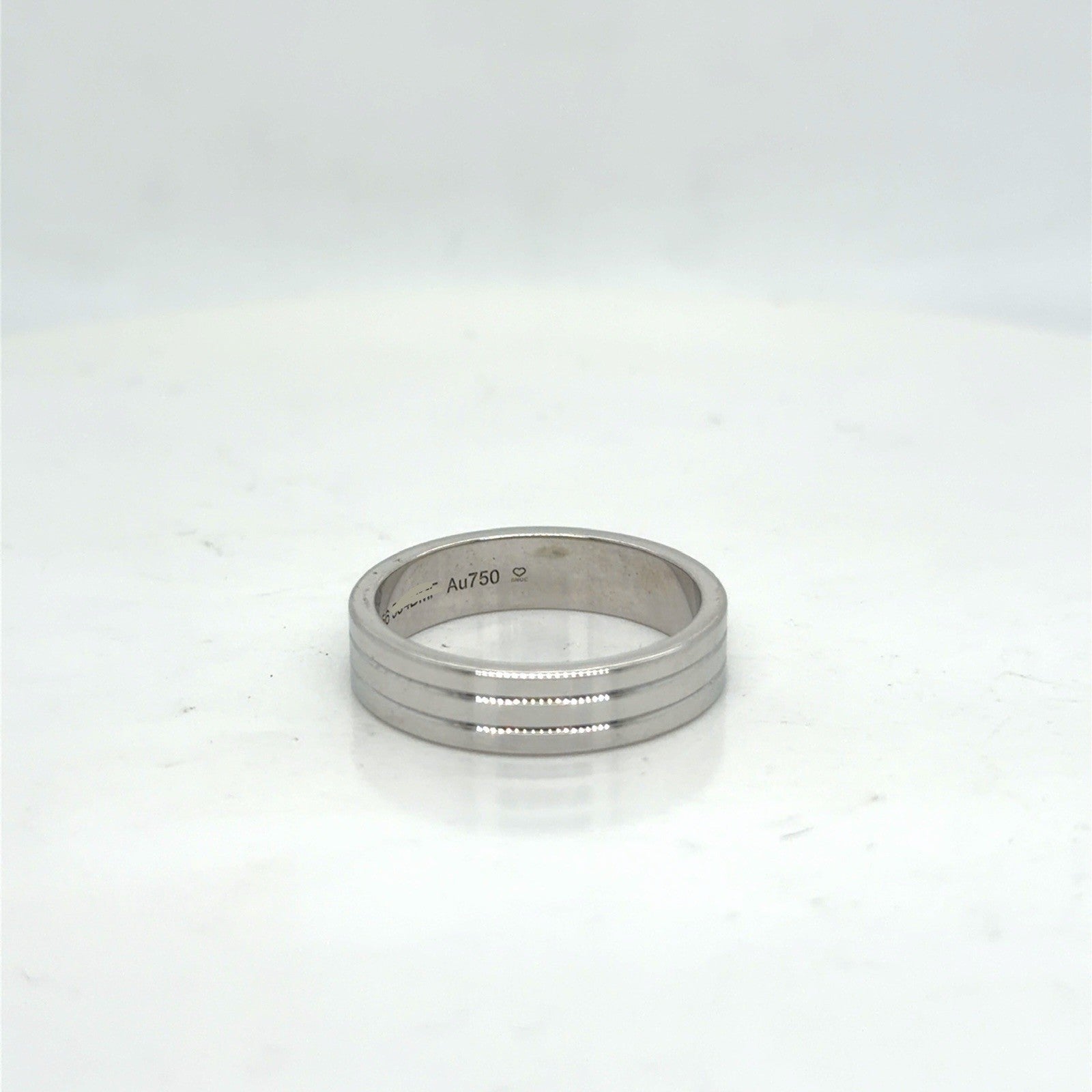 Cartier Vendome Louis Wedding Band Ring 18k White Gold Au 750 Size 56 (US 7.5) — view 3