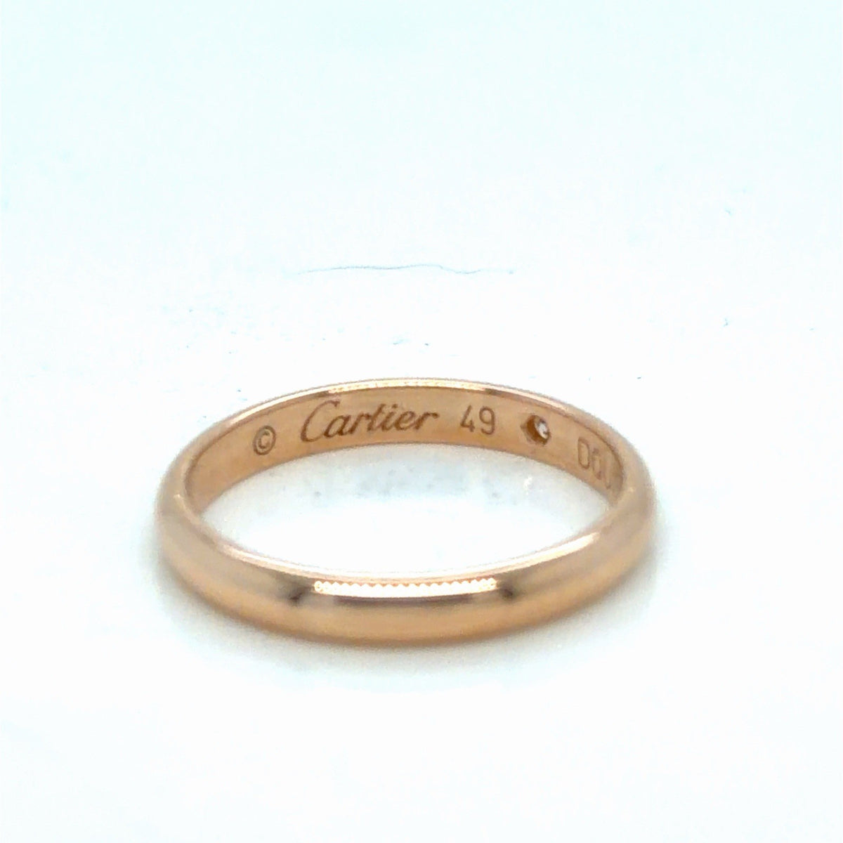 Cartier 1895 Wedding Band 2.6 mm, 1 diamond 18k Rose Gold 2.16g Size 49 (5) (view 7)