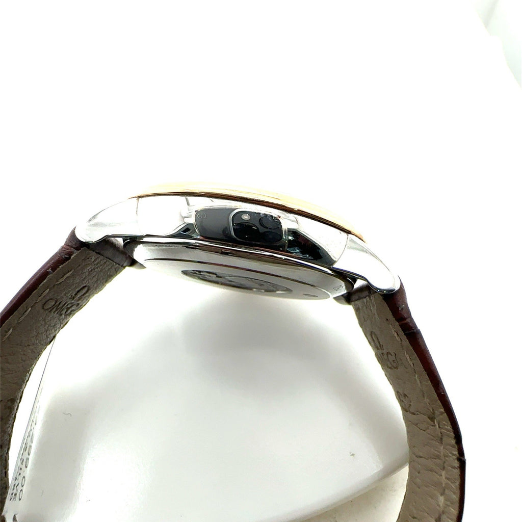 Omega Prestige Deville Rose Gold Steel Automatic Watch Leather W/ Card (view 6)