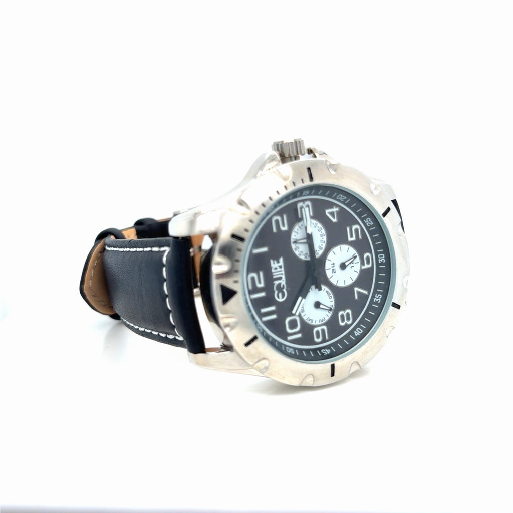 Equipe Turbo 44mm Black Leather Strap Men's Watch EQUT102 (view 2)