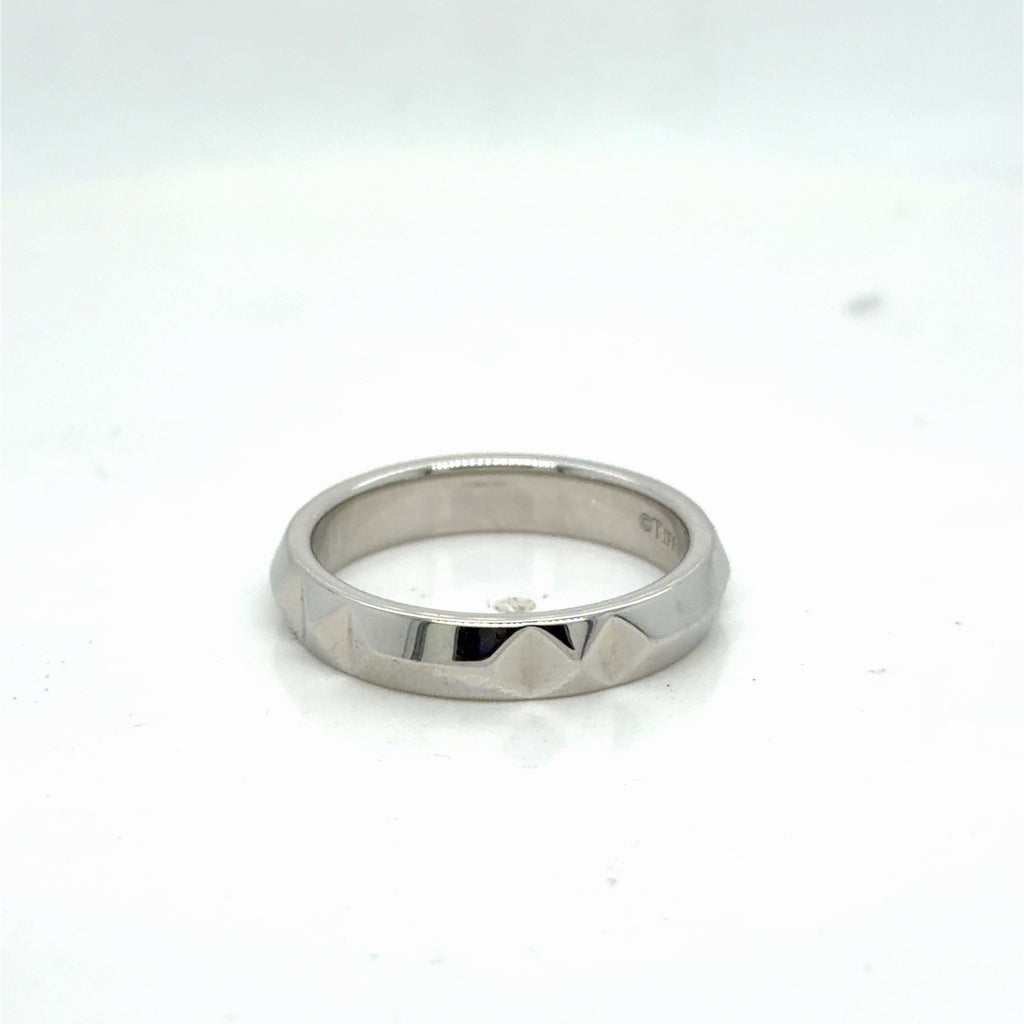 Tiffany & Co. Tiffany True 4 mm Beveled Band Platinum PT 950 Size 8 (view 6)