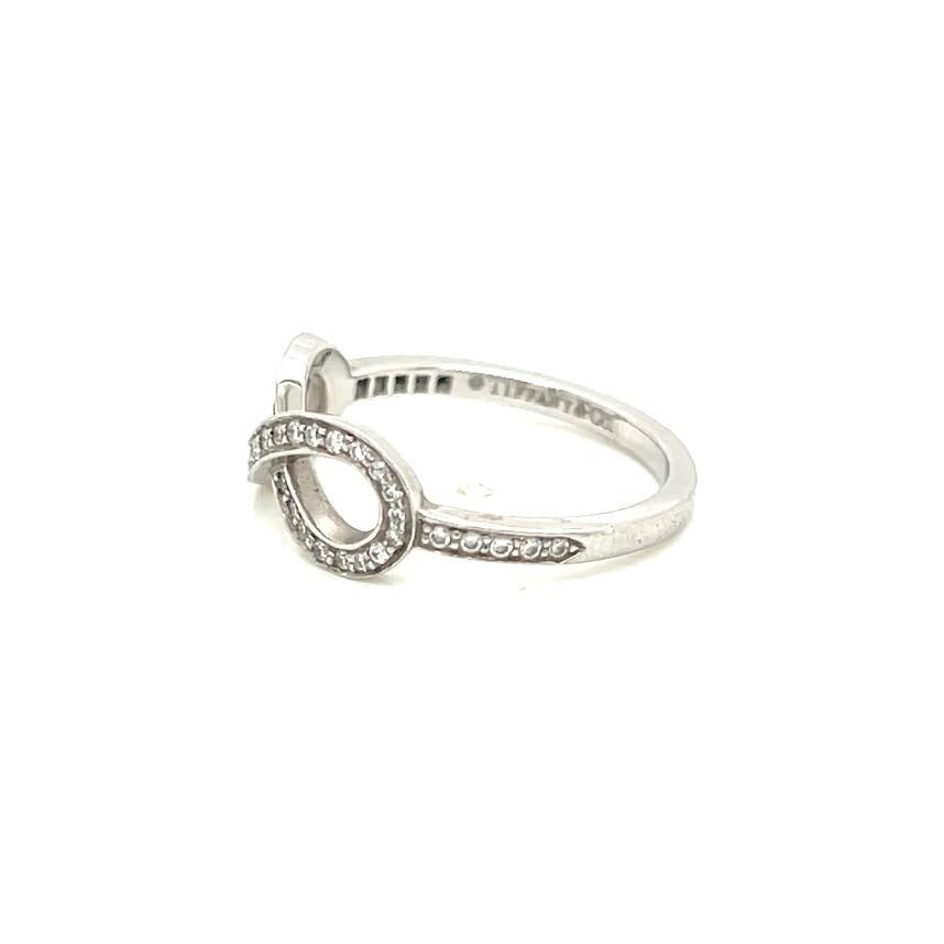 Tiffany & CO Platinum and Diamond Infinity Ring Size 4.5 (view 9)