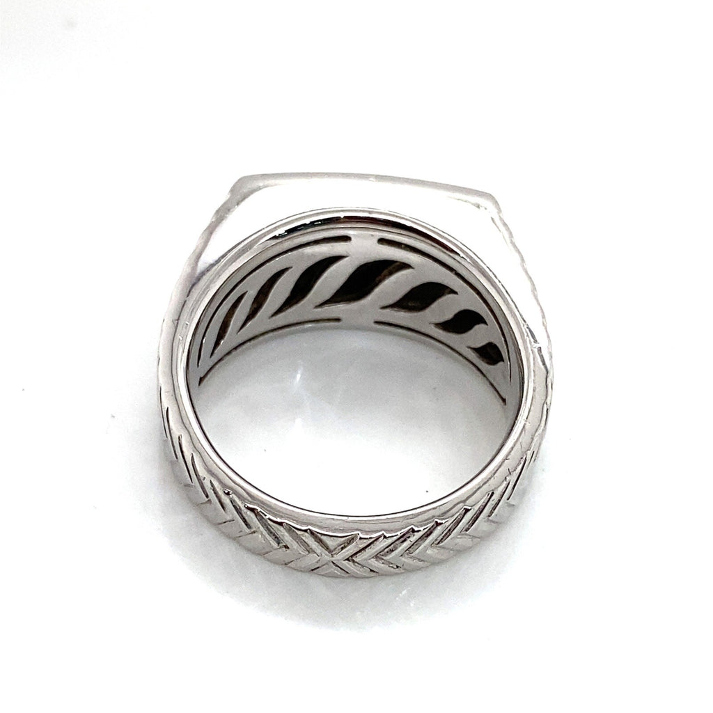 Effy Sterling Silver Malachite Square Top Chevron Ring Size 10 (view 4)