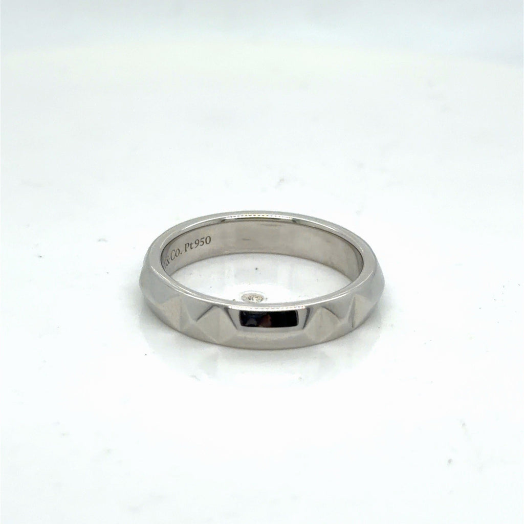Tiffany & Co. Tiffany True 4 mm Beveled Band Platinum PT 950 Size 8 (view 3)