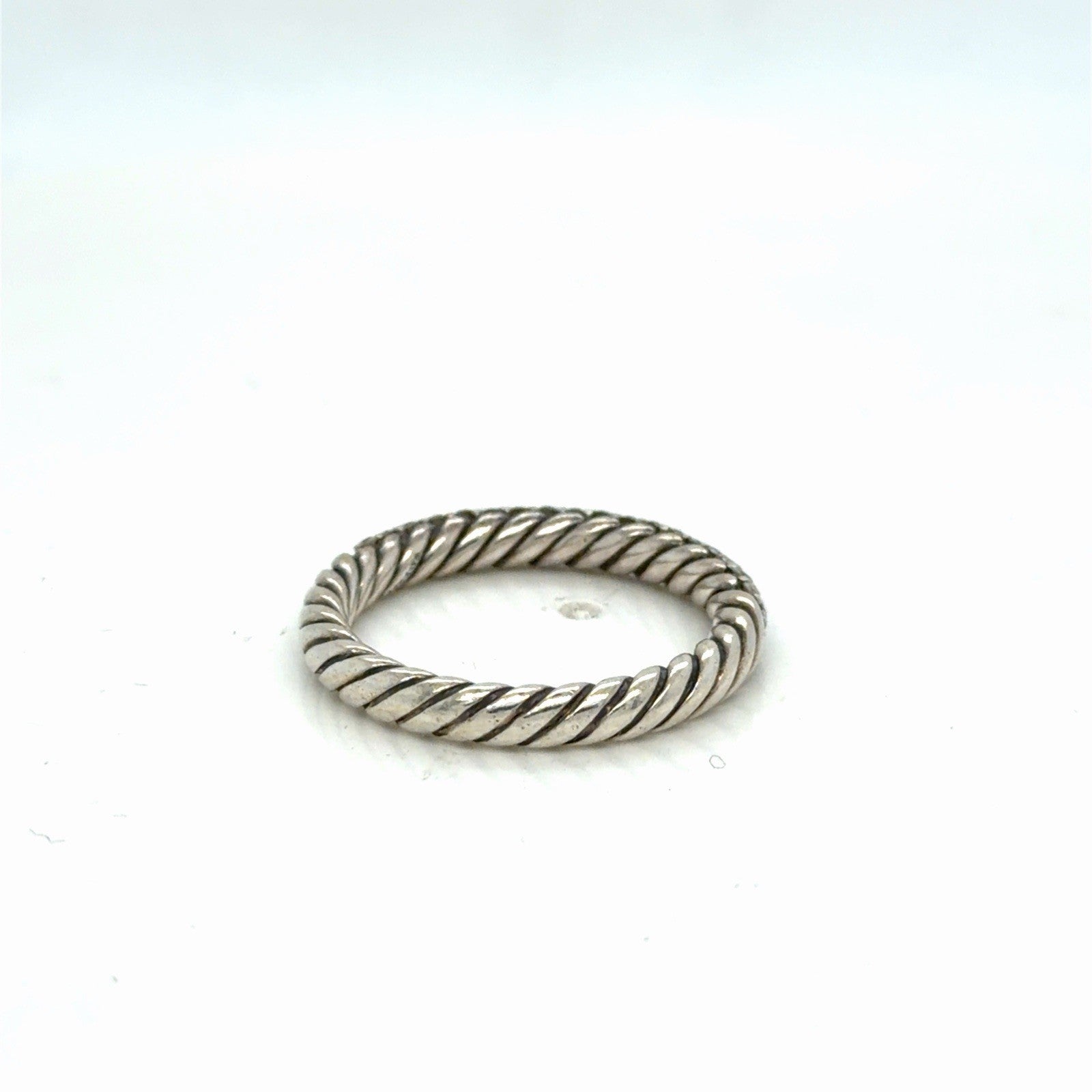 David Yurman Petite Pave Ring Sterling Silver 0.39ctwa Diamonds 3mm Size 6.75 — view 6