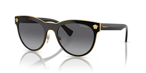 VERSACE POLARIZED SUNGLASSES VE2198 1002T3 BLACK LIGHT GREY GRADIENT GREY 145mm — Certified Authentic | San Diego Jewelry Buy