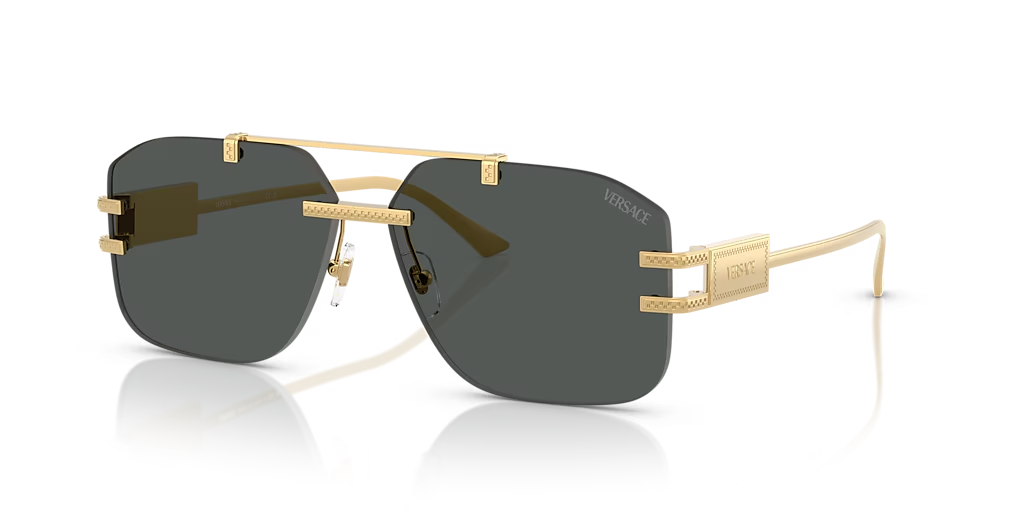 VERSACE SUNGLASSES VE2275 100287 GOLD FRAME DARK GREY LENS 140mm — Certified Authentic | San Diego Jewelry Buyers