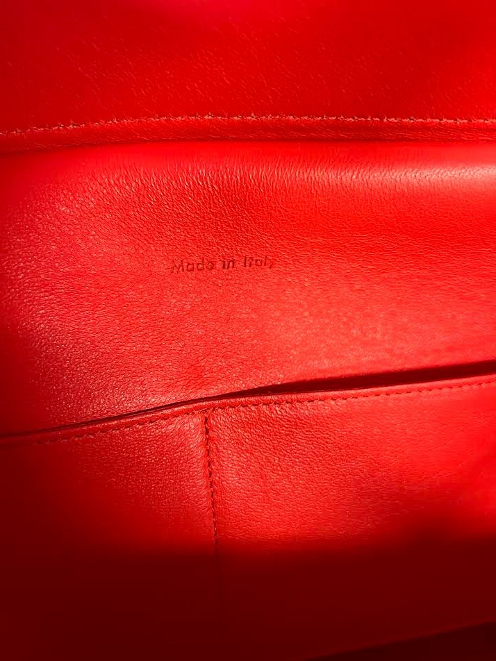 Celine Elephant Calfskin Mini Tri-color Belt Bag Vermillion W Removable Strap (view 10)