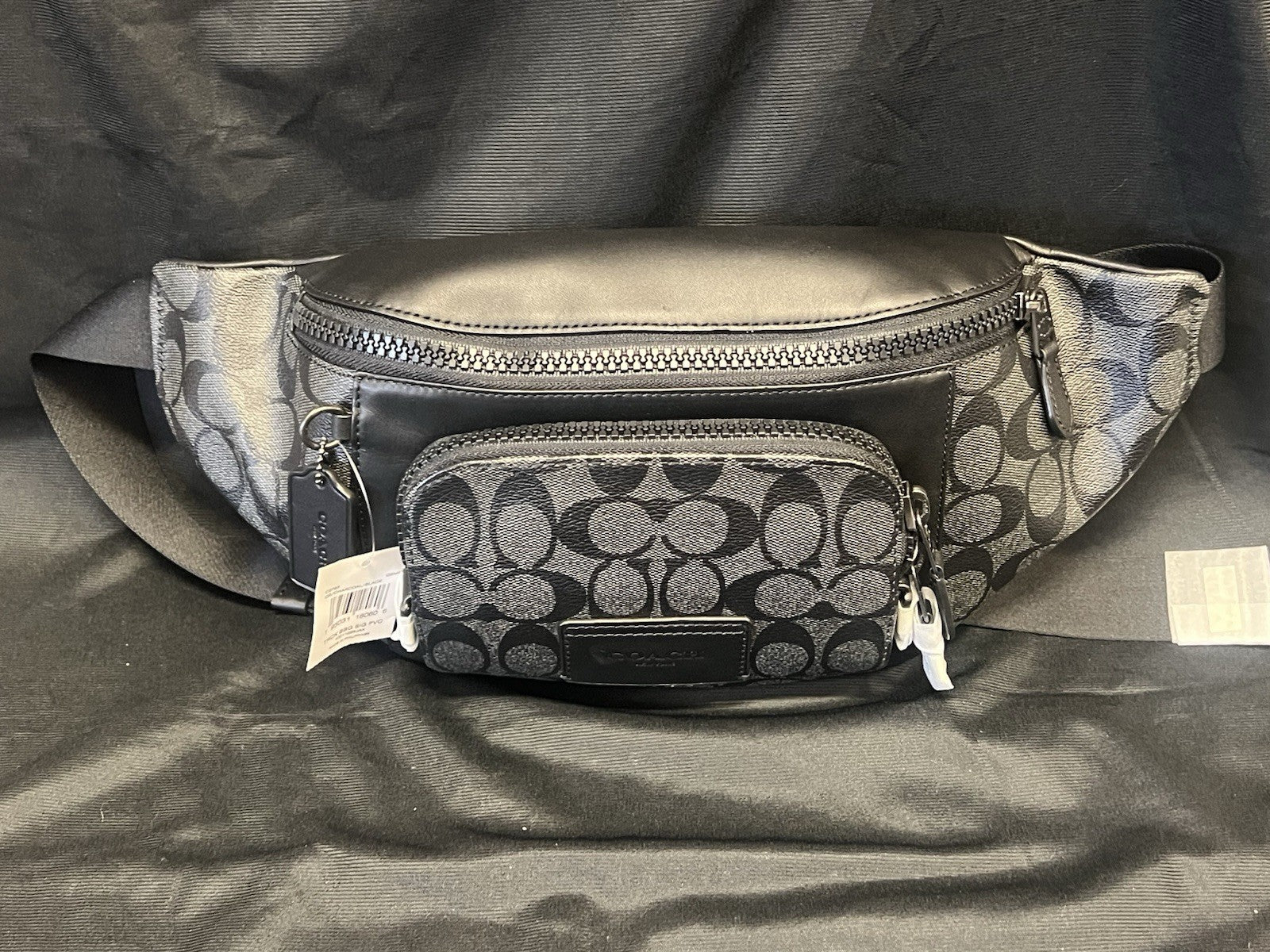 COACH TRACK BELT BAG C3765 CHARCOAL/GREY/BLACK WAIST BAG FANNY PACK — Certified Authentic | San Diego Jewelry Buyers