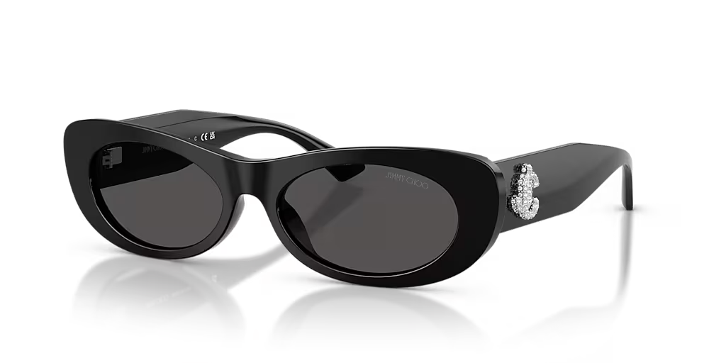 JIMMY CHOO SUNGLASSES JC5038BU 500087 BLACK FRAME DARK GREY LENS 140mm — Certified Authentic | San Diego Jewelry Buyers
