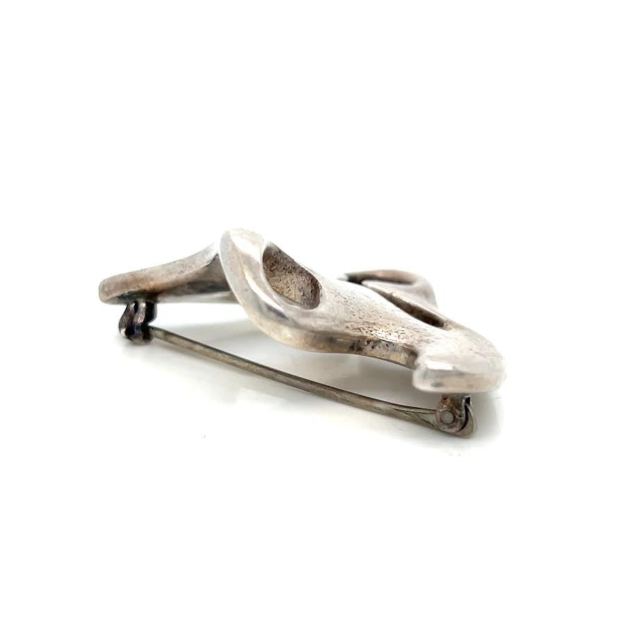 GEORG JENSEN AMOEBA BROOCH STERLING SILVER 925 VINTAGE DENMARK 322 STAMP — view 5