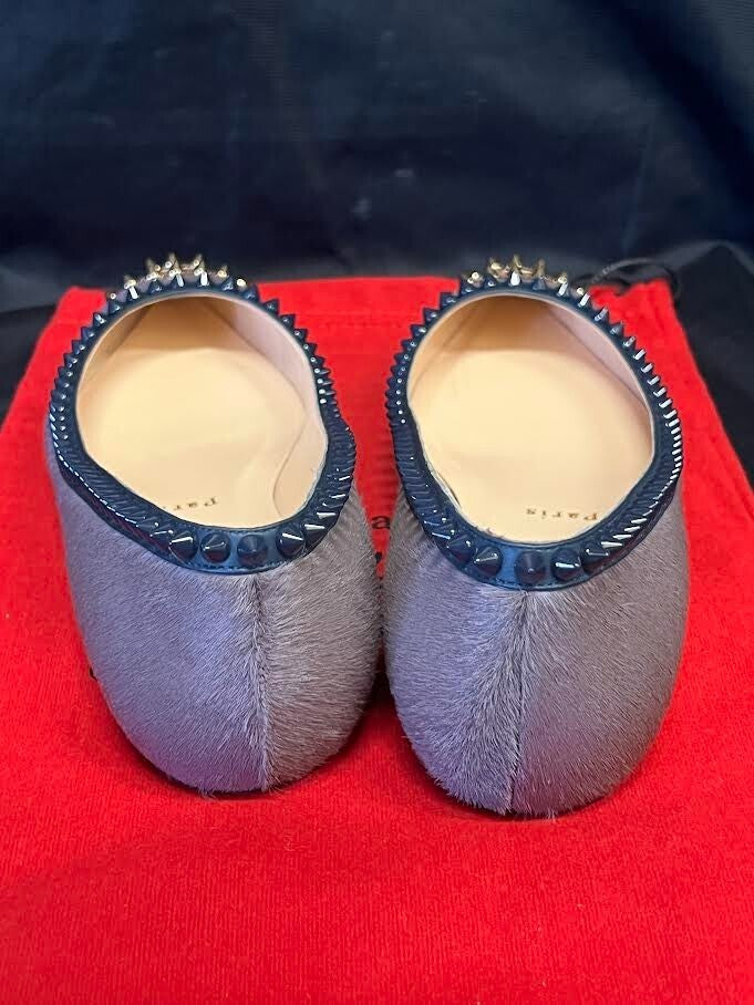 Christian Louboutin Calf Hair Spiked Malabar Hill Flat Size 38 (us 8) (view 3)