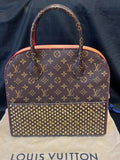 Louis Vuitton x Christian Louboutin Monogram Studded Red Calfhair Top Handle Bag (view 1)