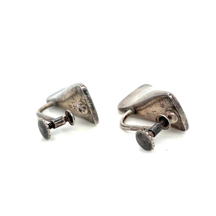 GEORG JENSEN VINTAGE SCREW/CLIP ON EARRING STERLING SILVER 925 116B 1960's ERA — view 5