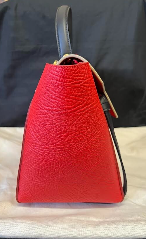 Celine Elephant Calfskin Mini Tri-color Belt Bag Vermillion W Removable Strap (view 6)