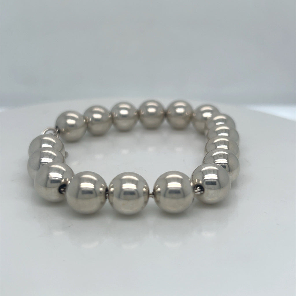 TIFFANY & CO. BRACELET HARDWEAR BALL BEAD SMALL/ 7 in STERLING SILVER 10mm — view 3