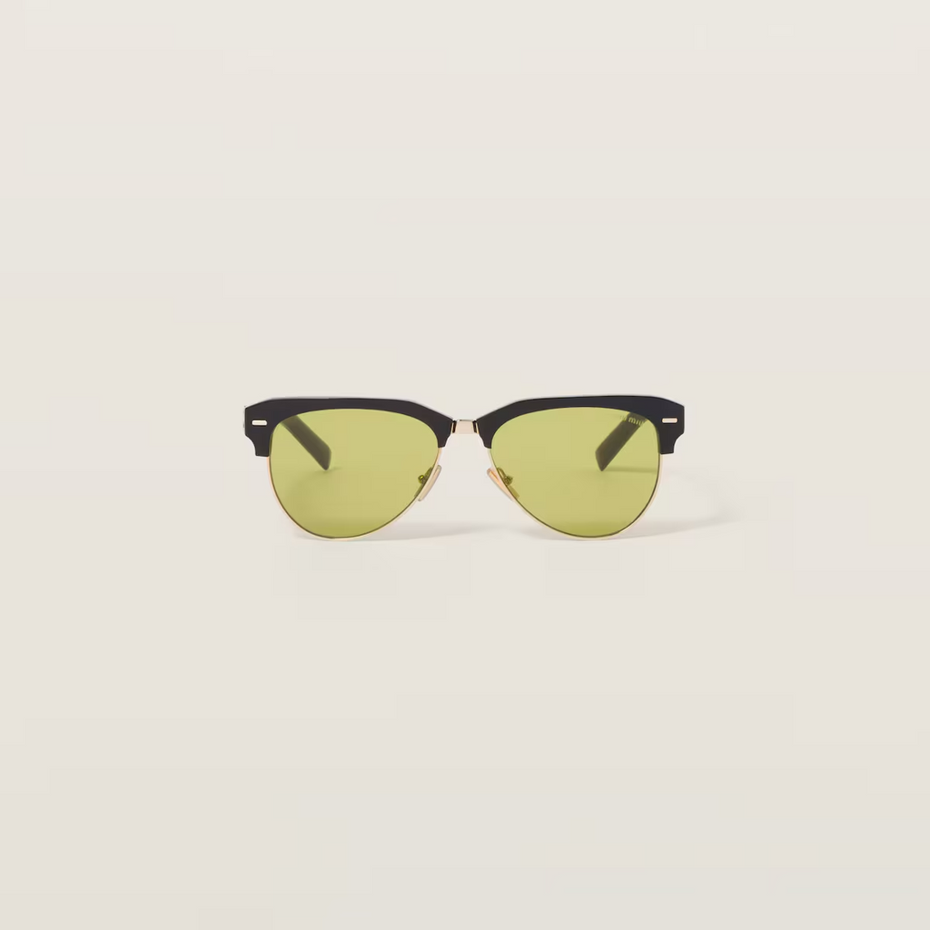 New Miu Miu Runway 09ZS Black and Olive Green Sunglasses (view 1)