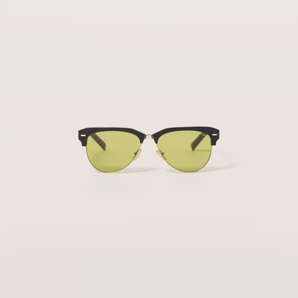 New Miu Miu Runway 09ZS Black and Olive Green Sunglasses (view 1)