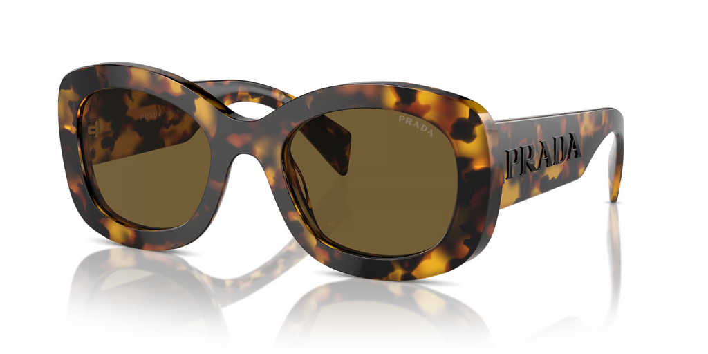 PRADA HONEY TORTOISE FRAME DARK BROWN LENS PR A13S 145MM/ 54-23MM SUNGLASSES — Certified Authentic | San Diego Jewelry Buyers