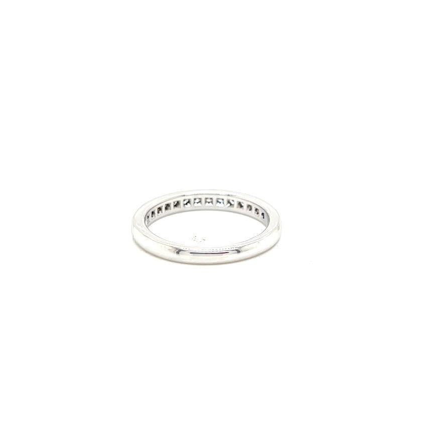 TIFFANY & CO. SETTING WEDDING BAND CHANNEL SET DIAMOND RING 2.5mm PLATINUM BAND — view 3