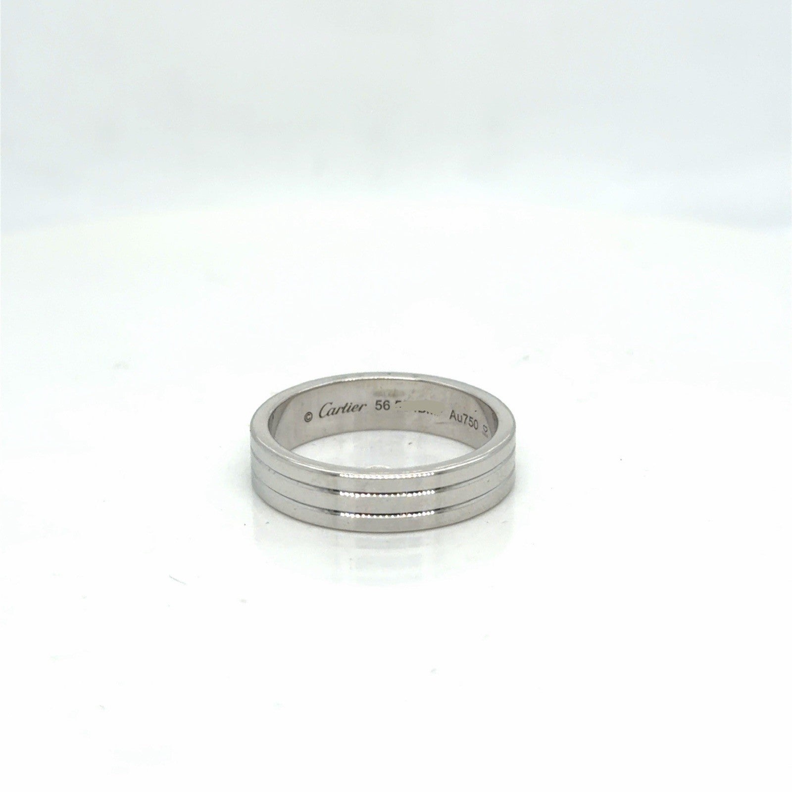 Cartier Vendome Louis Wedding Band Ring 18k White Gold Au 750 Size 56 (US 7.5) — Certified Authentic | San Diego Jewelry Buye