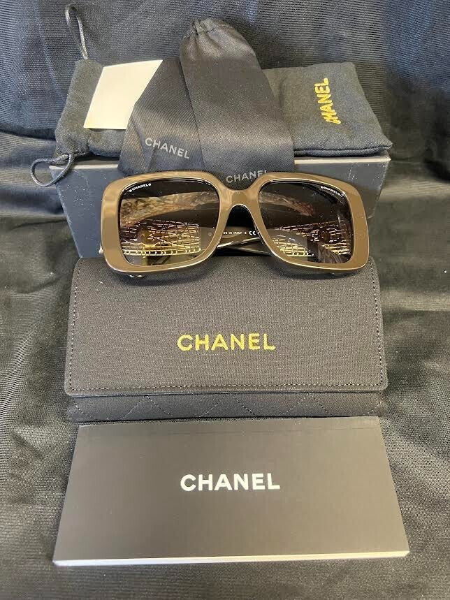 Chanel Square Sunglasses CH5532 1460S6 Brown Frame Gradient Gray Lens 140mm — view 5