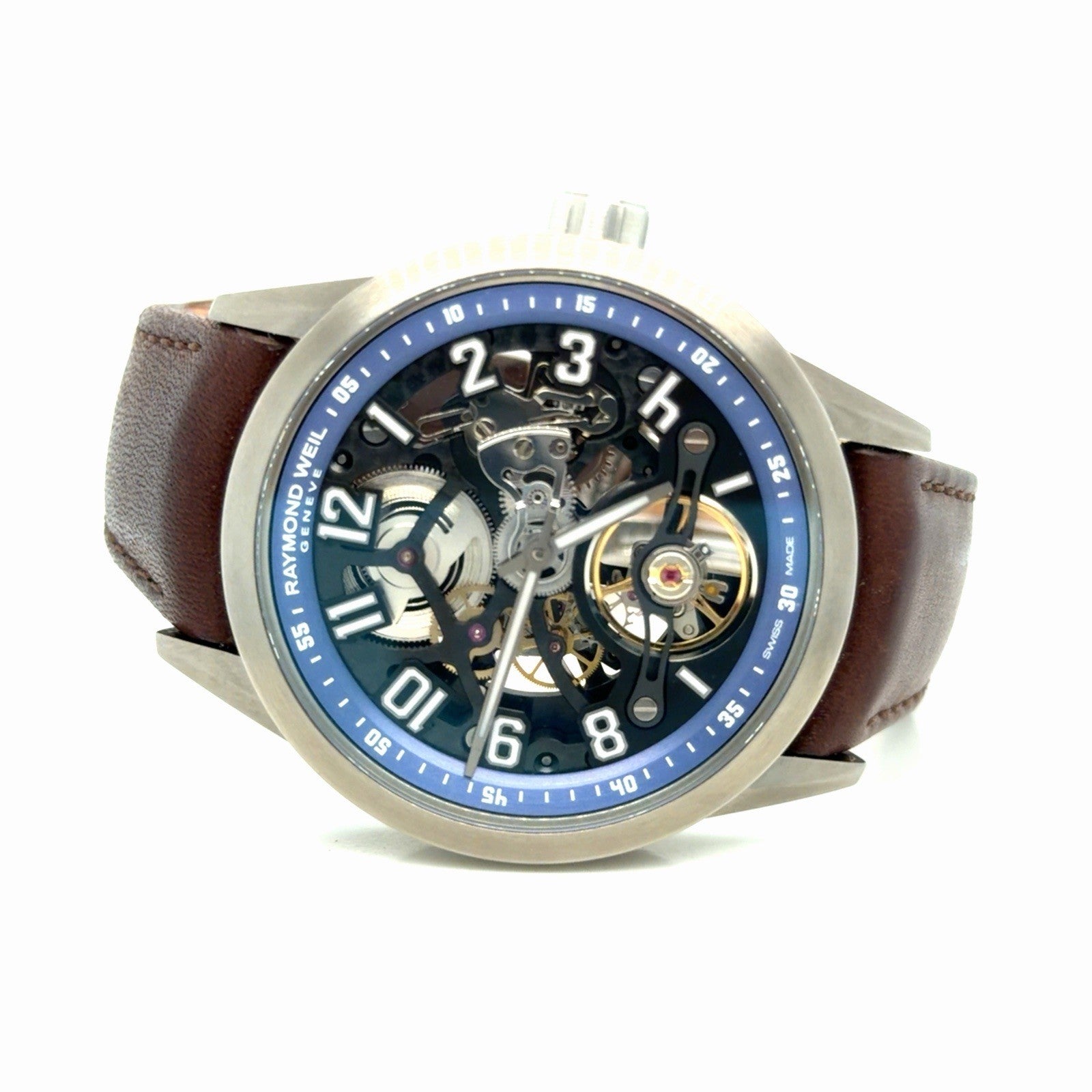 Raymond Weil Freelancer Automatic Blue Dial 2875-TIR-05500 Brown Leather USA LE (view 2)