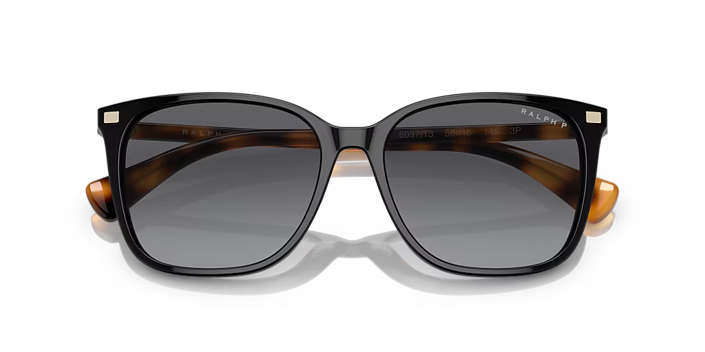 RALPH LAUREN SUNGLASSES VVCV RA5293 SHINY BLACK POLARIZED GRADIENT BROWN 145mm — view 5