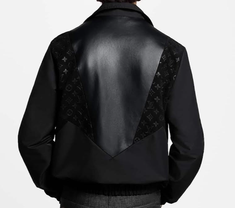 Louis Vuitton Leather Mix Track Top 1AHVLY Size 44/US 34 Black Zip UP (view 2)