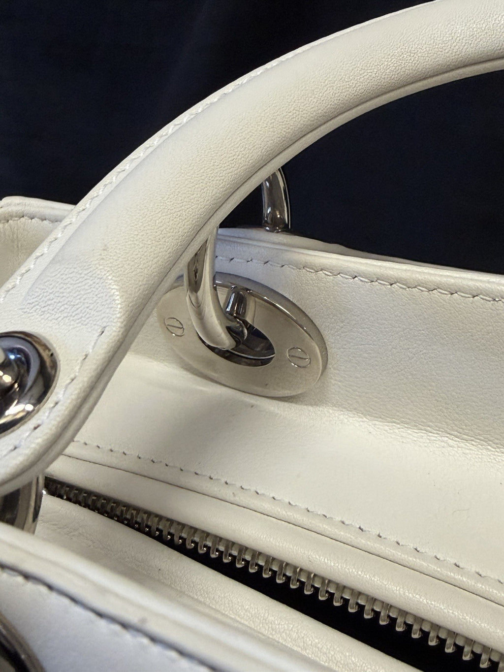 Christian Dior Medium Patch Lady Dior Bag White Calfskin Leather — view 18